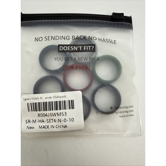 Egnaro Men'S Silicone Rings 10Mm Wide Rubber Wedding Bands with Inn - 7pk - Picture 4 of 4